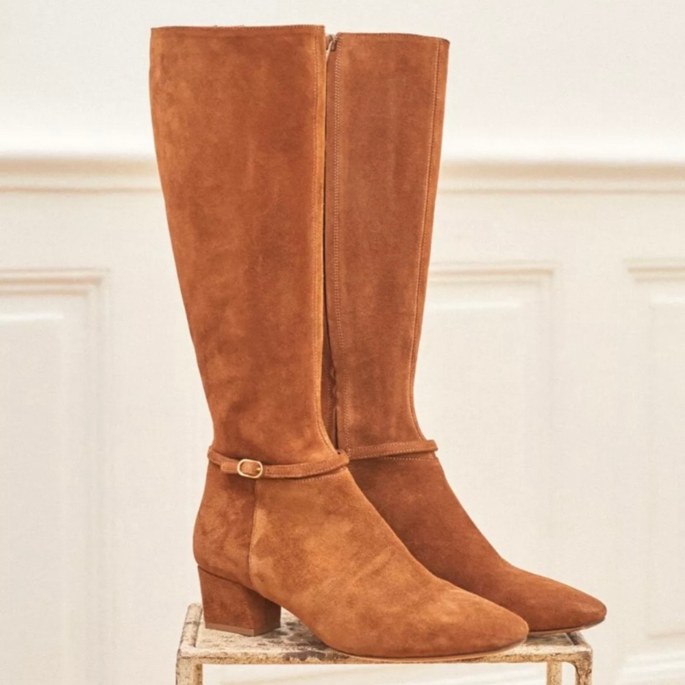 NWT Rouje Regine Tan Suede Boots size 39 US 7.5/8